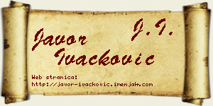 Javor Ivačković vizit kartica